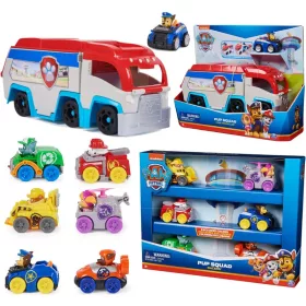   Psi Patrol Rescue Wheels Patroller Patrol + Chase în mașină + 6 vehicule cu figurine Pup Squad Racers