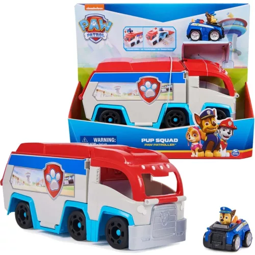Psi Patrol Rescue Wheels Patroller Patrol + Chase în mașină + 6 vehicule cu figurine Pup Squad Racers