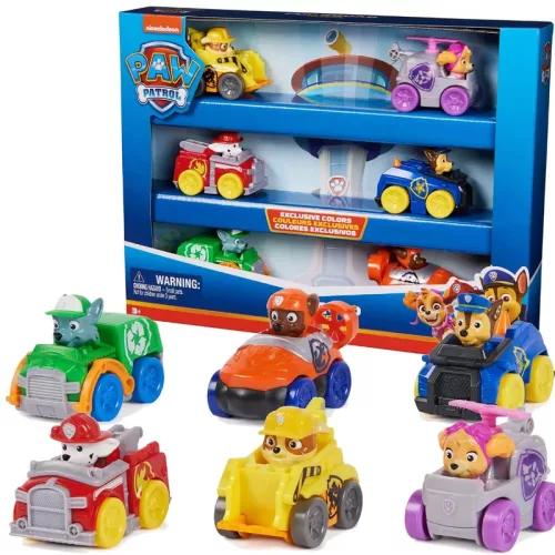 Psi Patrol Rescue Wheels Patroller Patrol + Chase în mașină + 6 vehicule cu figurine Pup Squad Racers
