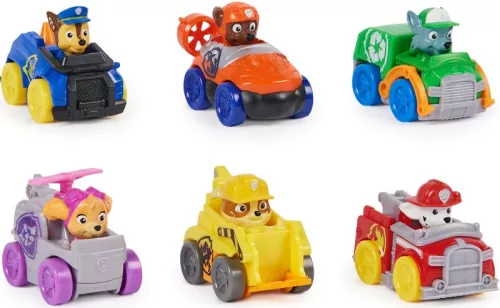 Psi Patrol Rescue Wheels Patroller Patrol + Chase în mașină + 6 vehicule cu figurine Pup Squad Racers
