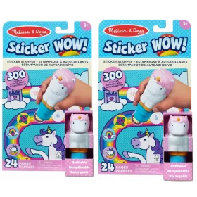   Melissa & Doug - 2 carti Unicorn cu stampila si 300 de autocolante