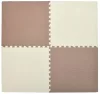 Covoraș din spumă Humbi 120x120 Puzzle mare spumă rezistent la apă 4 buc crem / bej închis