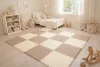 Covoraș din spumă Humbi 120x120 Puzzle mare spumă rezistent la apă 4 buc crem / bej închis