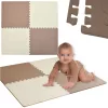 Covoraș din spumă Humbi 120x120 Puzzle mare spumă rezistent la apă 4 buc crem / bej închis