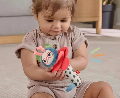 Planet Friends Zrănitoare senzorială Floare și albină harnică + dentisor GRATUIT