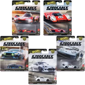   Hot Wheels Premium Circuit Legends set de 5 mașini Porsche, Ferrari, Ford Mustang, Pandem Subaru